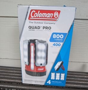 Coleman Quad Pro Lantern in Red and White